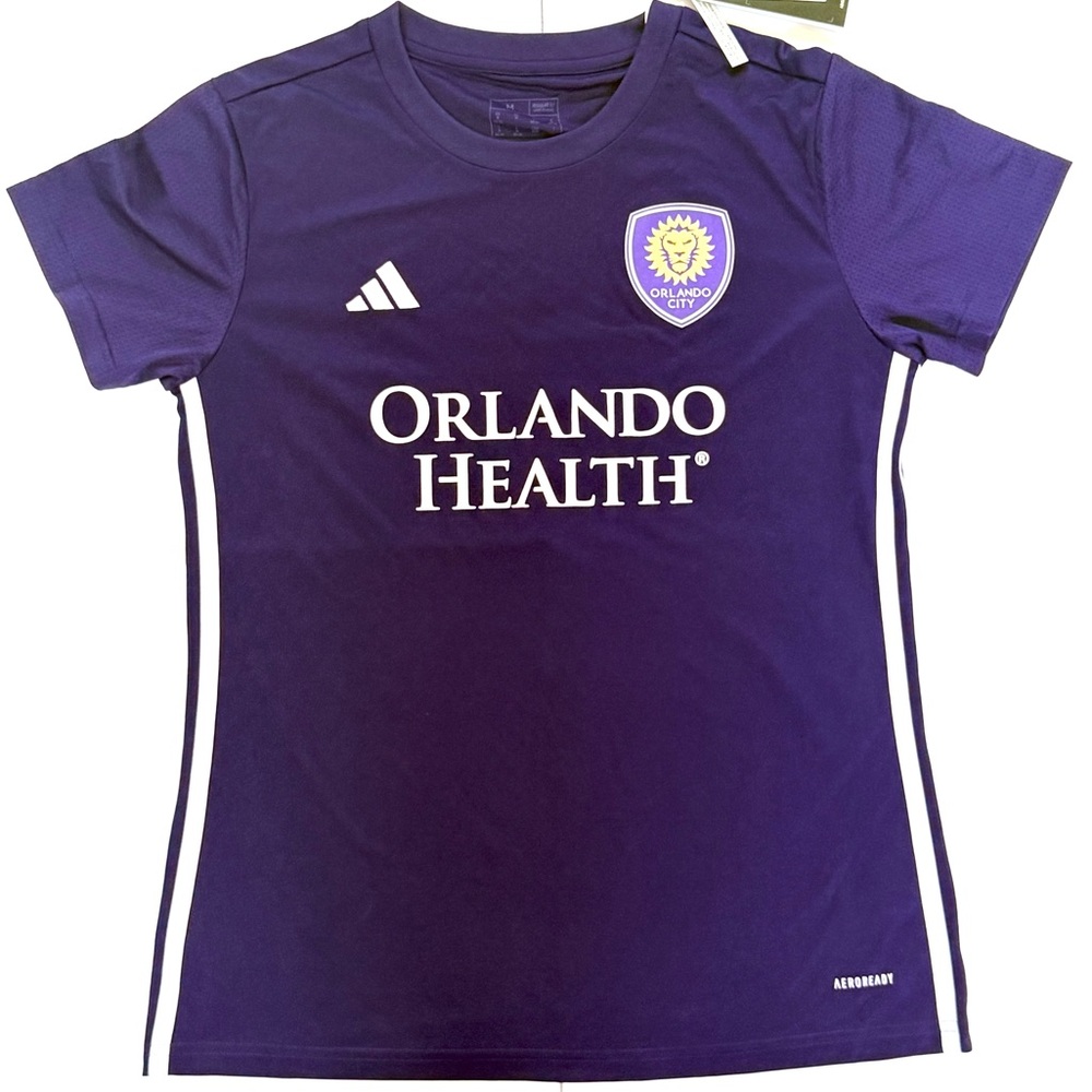 Orlando City SC Jersey Kit Adidas AeroReady Purple Short‎ Sleeve Women Medium